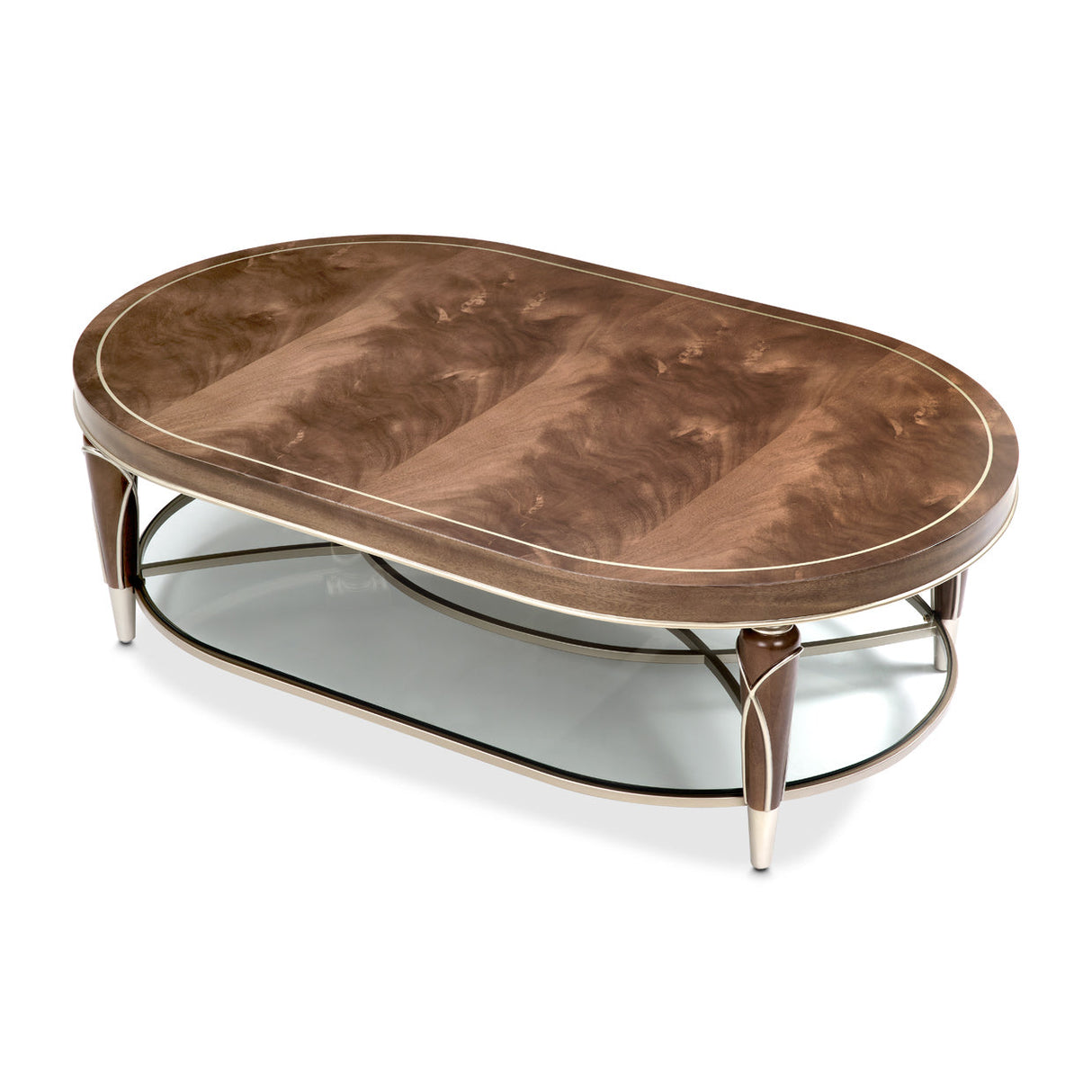 Aico Furniture - Villa Cherie Oval Cocktail Table In Hazelnut - N9008201-410