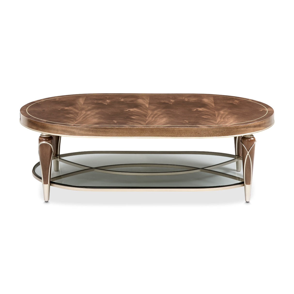 Aico Furniture - Villa Cherie Oval Cocktail Table In Hazelnut - N9008201-410