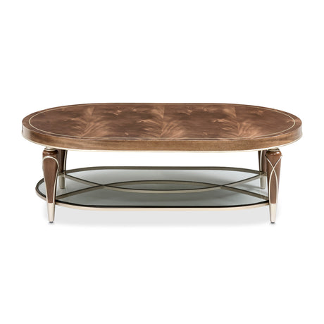 Aico Furniture - Villa Cherie Oval Cocktail Table In Hazelnut - N9008201-410