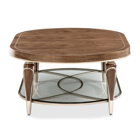 Aico Furniture - Villa Cherie Oval Cocktail Table In Hazelnut - N9008201-410