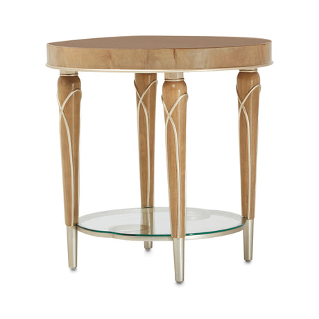 Aico Furniture - Villa Cherie Caramel End Table In Chardonnay - N9008202-134