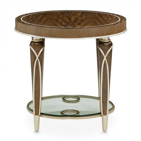 Aico Furniture - Villa Cherie End Table In Hazelnut - N9008202-410