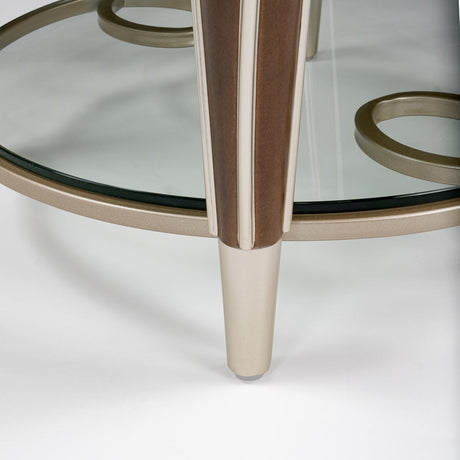 Michael Amini Villa Cherie Hazelnut End Table - Home Elegance USA