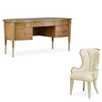 Villa Cherie Caramel 2 Piece Office Desk Set In Chardonnay - N9008207-134-2Set - Aico Furniture