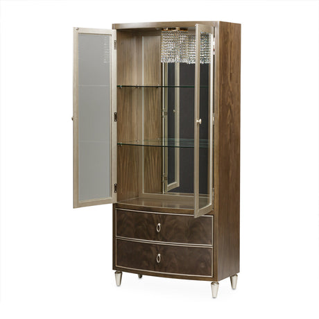 Aico Furniture - Villa Cherie Display Cabinet In Hazelnut - N9008209-410