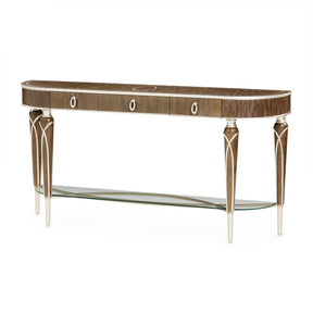 Villa Cherie Console Table in Hazelnut with Chardonnay Accents – AICO
