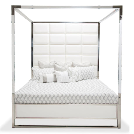 Aico Furniture - State St. Eastern King Canopy Bed In Glossy White - N9016000Ek4-116