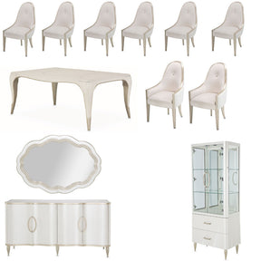 London Place 12-Piece Rectangular Dining Room Set Creamy Pearl — AICO Furniture