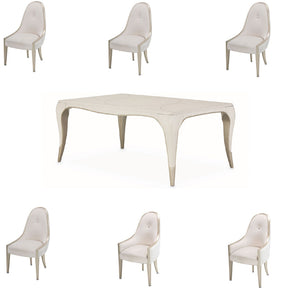 London Place 7-Piece Rectangular Dining Room Set Creamy Pearl — AICO Furniture