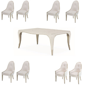 London Place 9-Piece Rectangular Dining Room Set Creamy Pearl — AICO Furniture