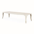 London Place Rectangular Extendable Dining Table in Creamy Pearl with Platinum Accents – AICO Furniture