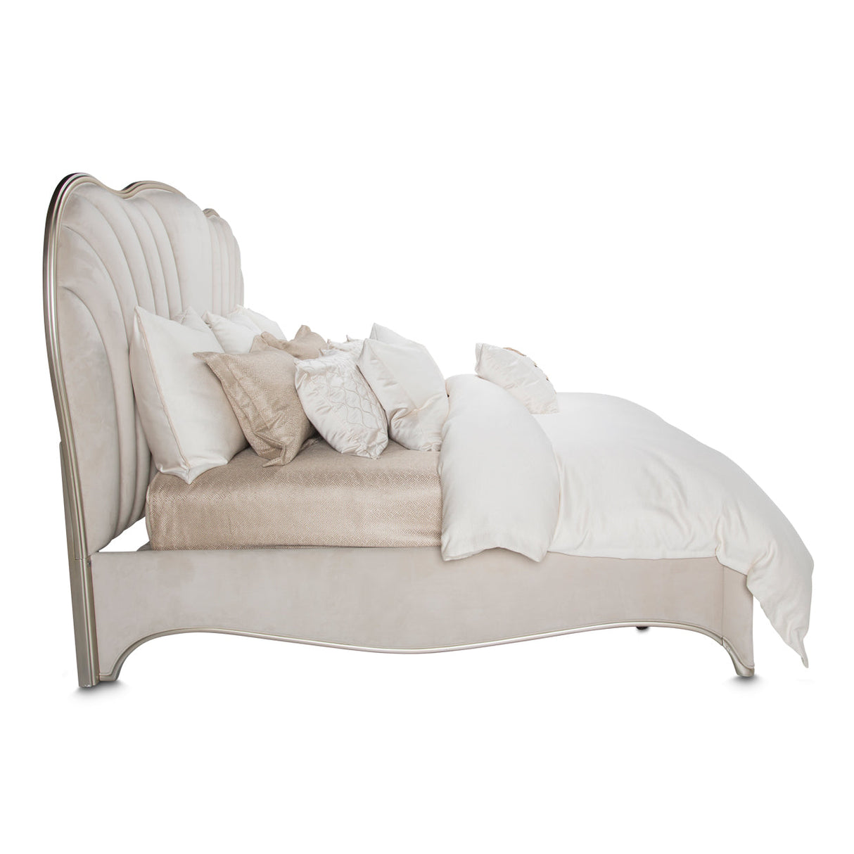 Aico Furniture - London Place 5 Piece Queen Bedroom Set In Creamy Pearl - Nc9004000Qn3-112-5Set