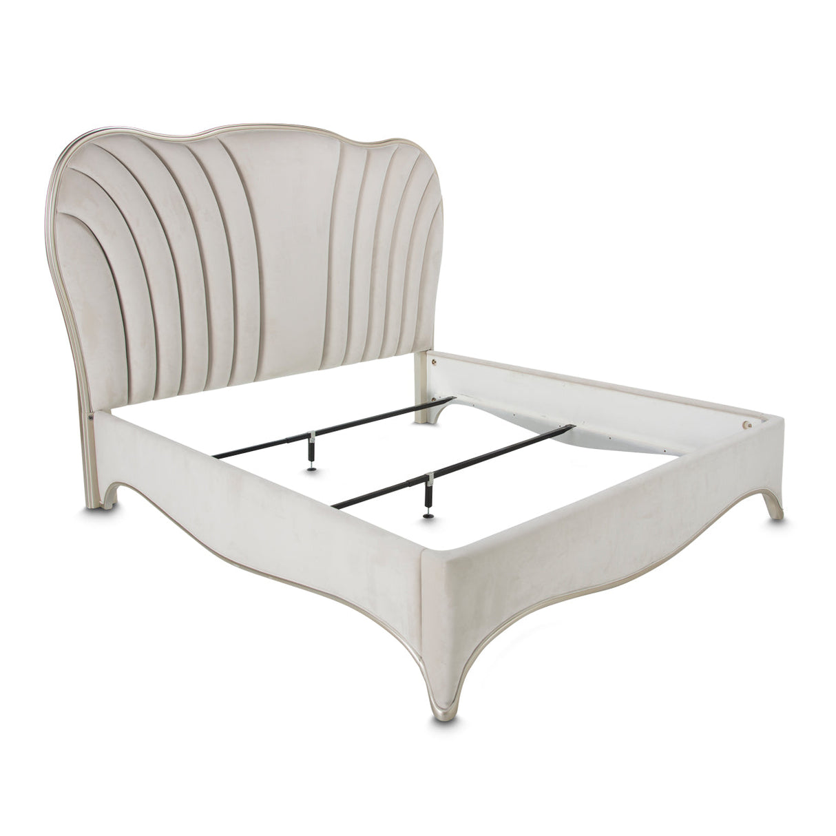 Aico Furniture - London Place Queen Upholstered Panel Bed In Creamy Pearl - Nc9004000Qn3-112