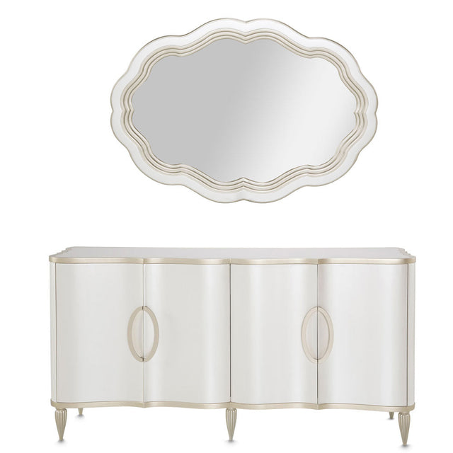 Aico Furniture - London Place Sideboard With Wall Mirror In Creamy Pearl - Nc9004007-260-112