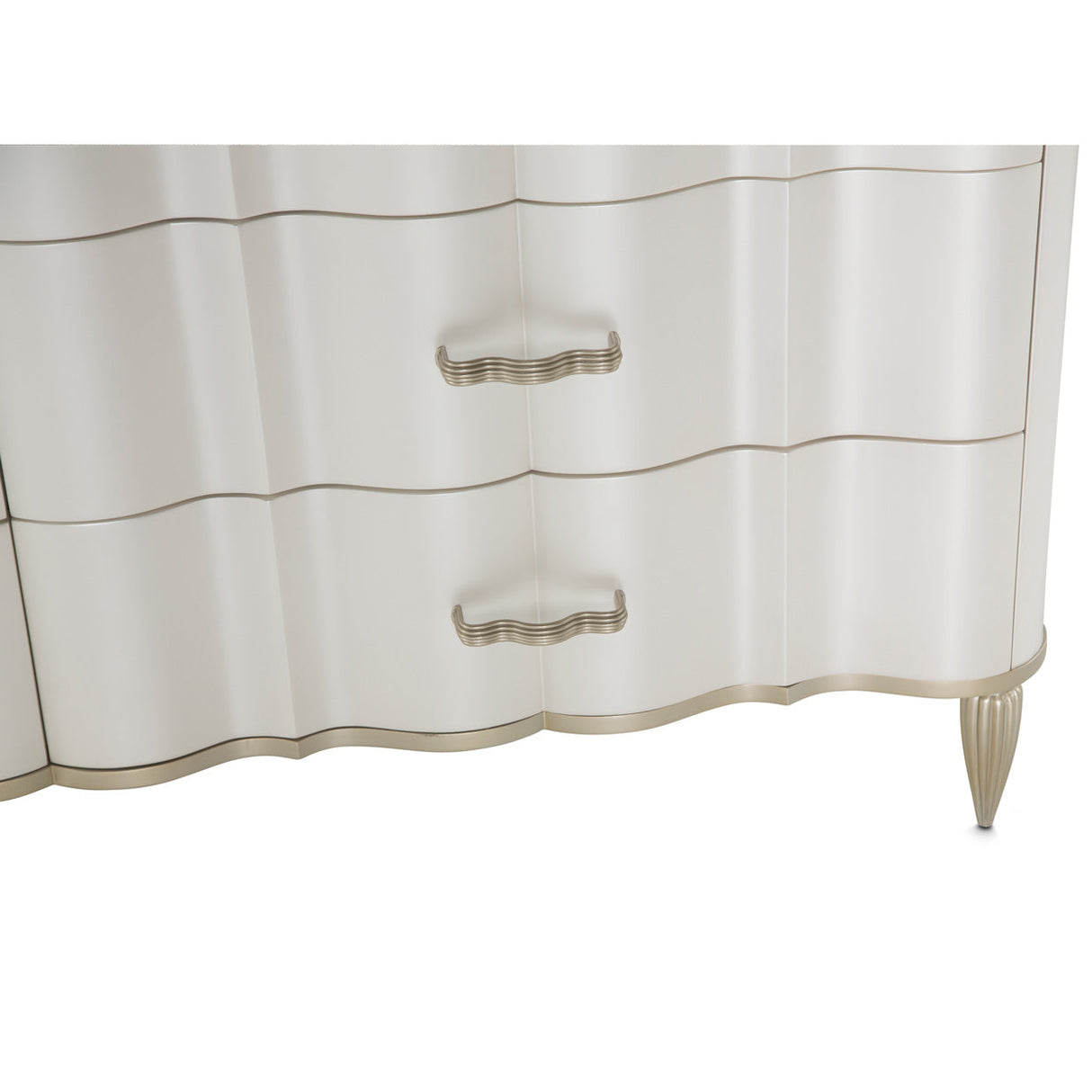 Aico Furniture - London Place Storage Console-Dresser With Mirror In Creamy Pearl - Nc9004050-260-112