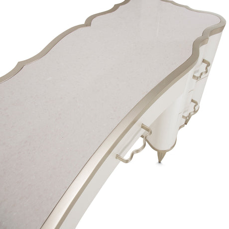 London Place Vanity Desk With Vanity Mirror In Creamy Pearl - Nc9004058-068-112 - Aico Furniture