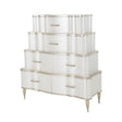 London Place Tiered Chest in Creamy Pearl with Platinum Accents – AICO Furniture