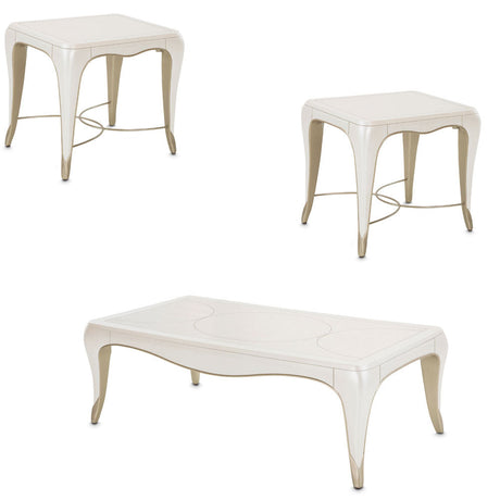 Aico Furniture - London Place 3 Piece Occasional Table Set In Creamy Pearl - Nc9004201-202-112