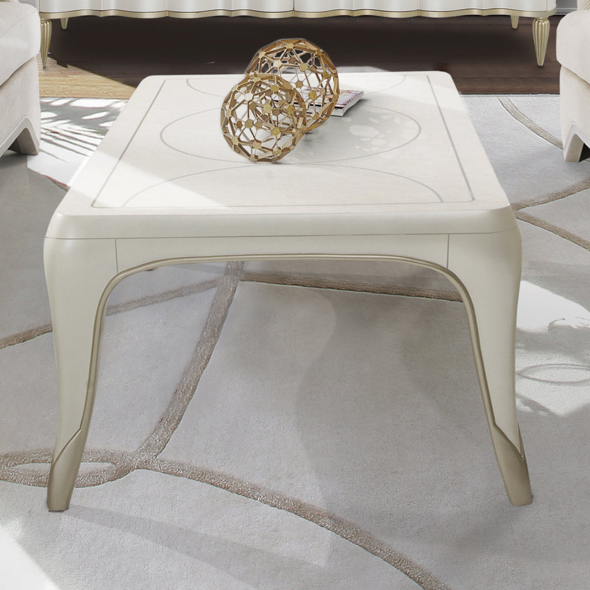 Aico Furniture - London Place 3 Piece Occasional Table Set In Creamy Pearl - Nc9004201-202-112