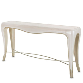 London Place Console Table Creamy Pearl with Platinum Accents – AICO