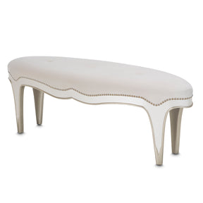 London Place Bench Creamy Pearl Velvet Upholstery – Aico Furniture