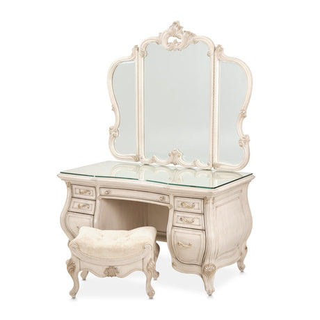 Michael Amini Platine De Royale Champagne Vanity/Desk - Home Elegance USA