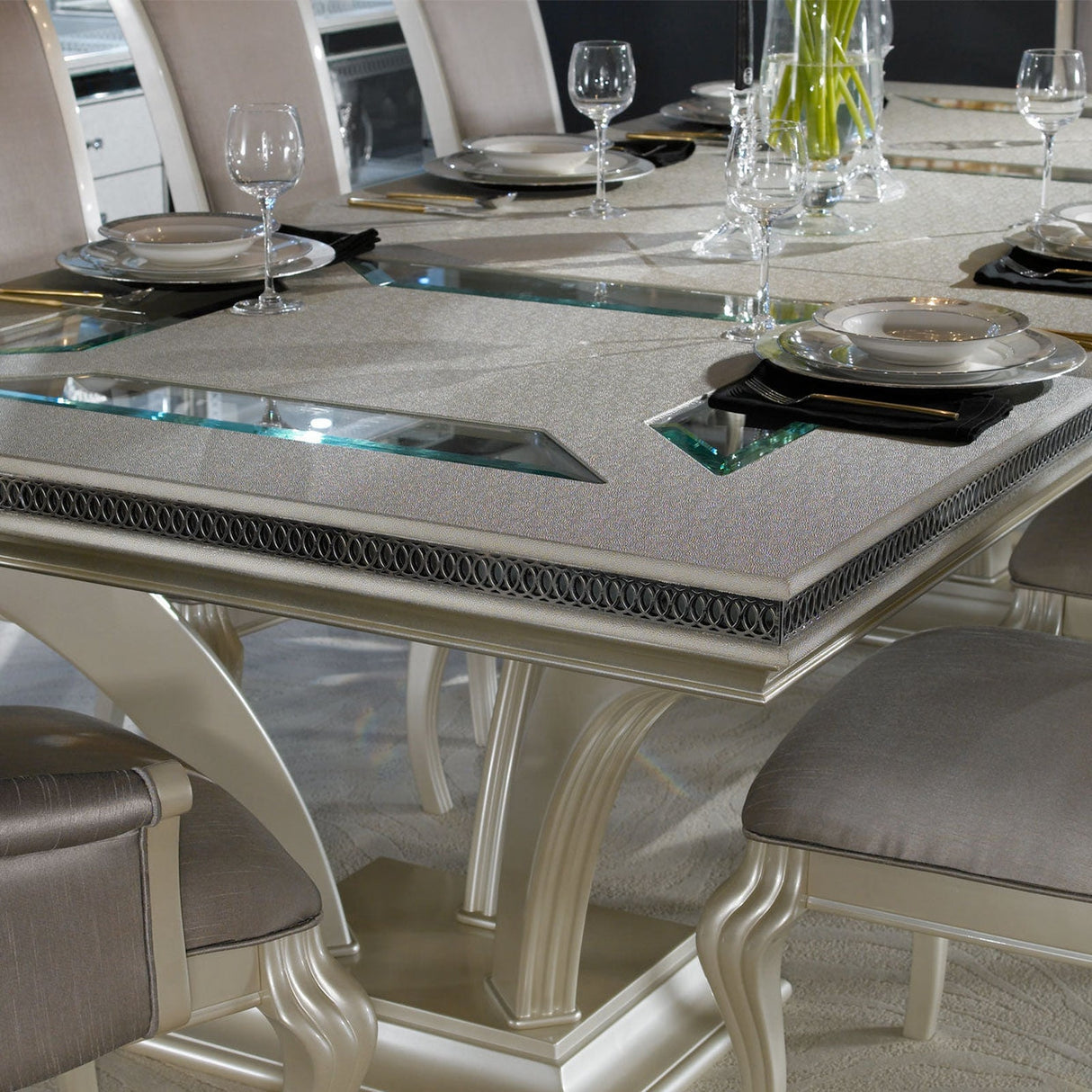 Michael Amini Hollywood Swank Large Rectangular Dining Table - Home Elegance USA