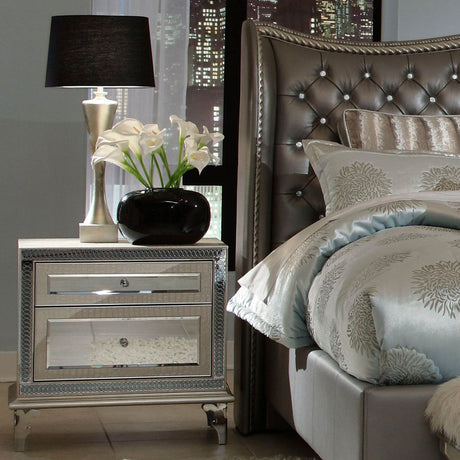 Michael Amini Hollywood Swank Upholstered Night Stand - Home Elegance USA