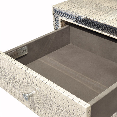 Hollywood Swank Upholstered Dresser in Crystal Croc Finish – AICO
