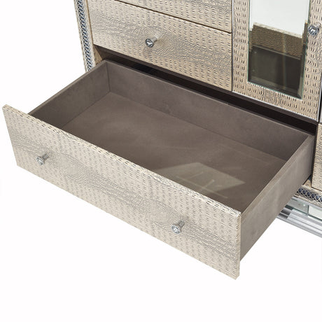 Hollywood Swank Upholstered Dresser in Crystal Croc Finish – AICO