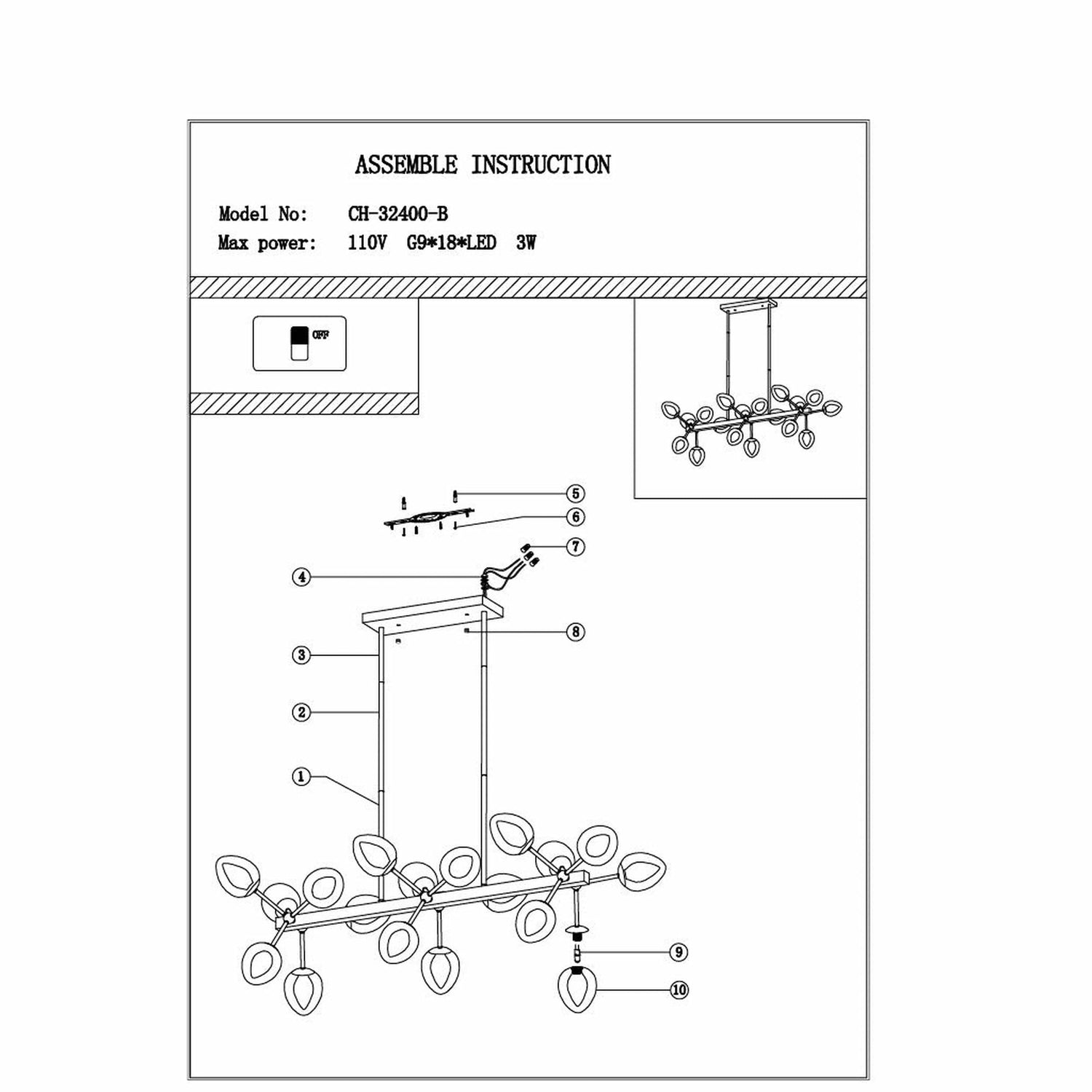Nodus Crystal Rectangular Chandelier // 18 Lights - Home Elegance USA