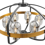 Opia Vintage Chandelier  Gold & Black // 8 Light - Home Elegance USA