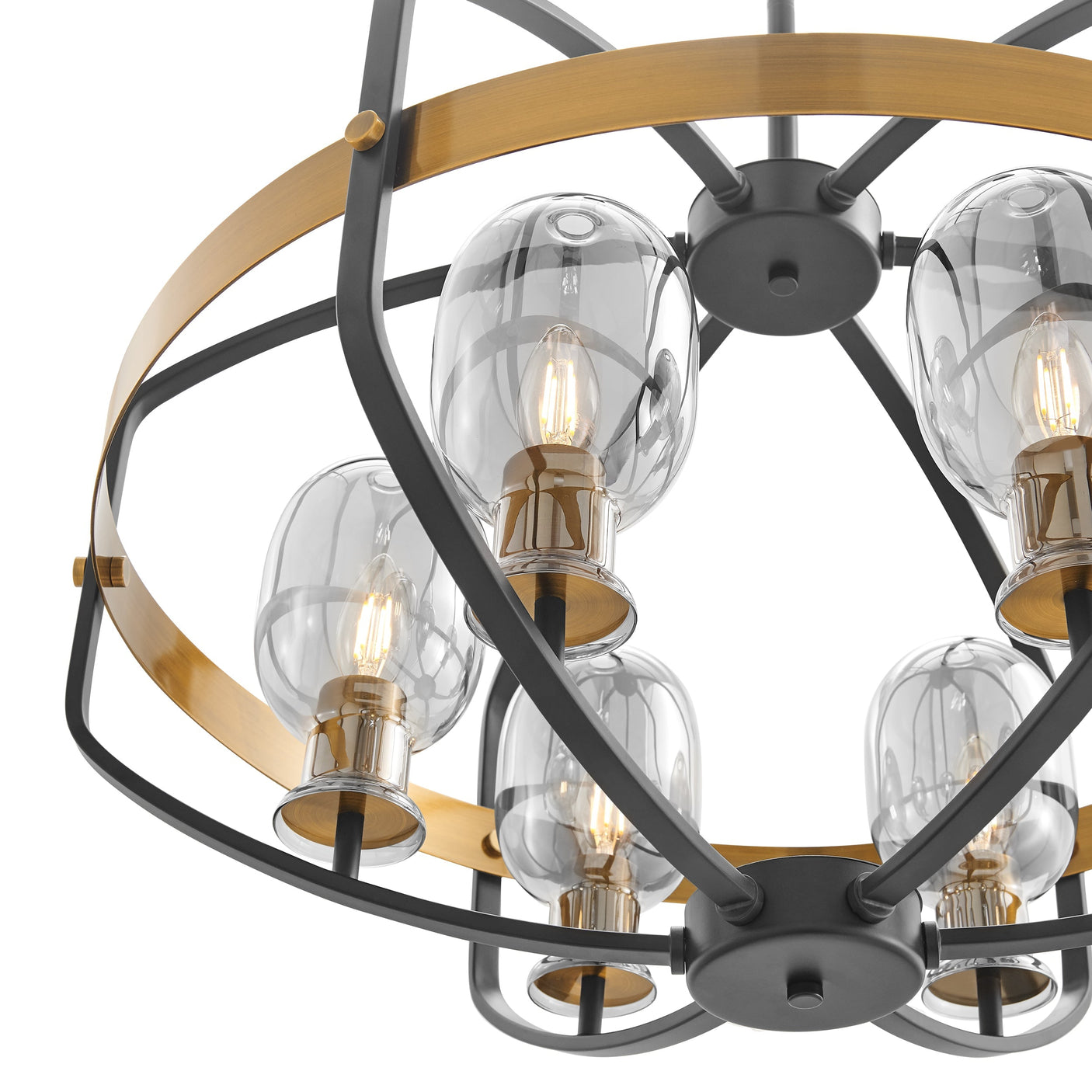 Opia Vintage Chandelier  Gold & Black // 8 Light - Home Elegance USA