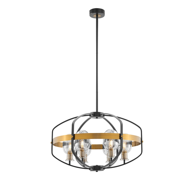 Opia Vintage Chandelier  Gold & Black // 8 Light - Home Elegance USA