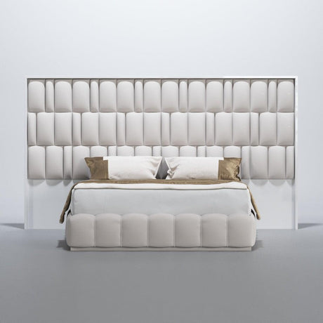 Esf Furniture - Orion 3 Piece Queen Size Bedroom Set In White With Light - Orionqs-3Set