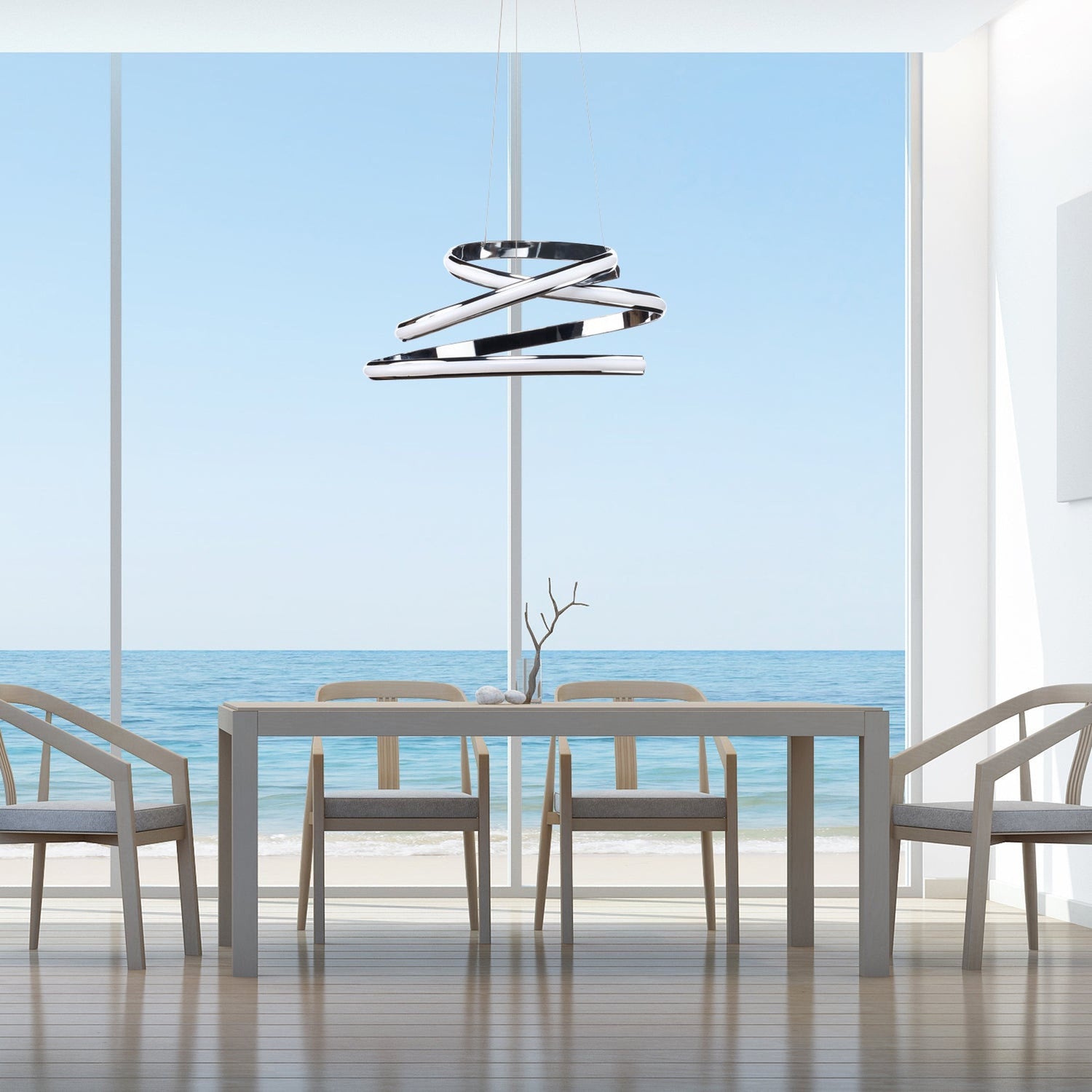 Oslo LED Adjustable Chandelier // Chrome - Home Elegance USA