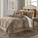 Michael Amini Porter 9Pc Queen Comforter Set Saddle - Home Elegance USA