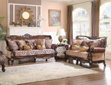 Phoenix Traditional Sofa and Loveseat in Cherry Wood Finish by Cosmos Furniture Cosmos Furniture