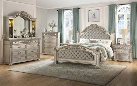 Platinum 6Pc Traditional Bedroom Set in Gold Finish by Cosmos Furniture Cosmos Furniture