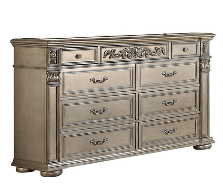 Platinum 6Pc Traditional Bedroom Set in Gold Finish by Cosmos Furniture Cosmos Furniture