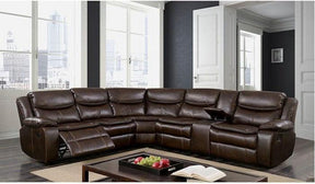 Pollux - Brown Leather Sectional