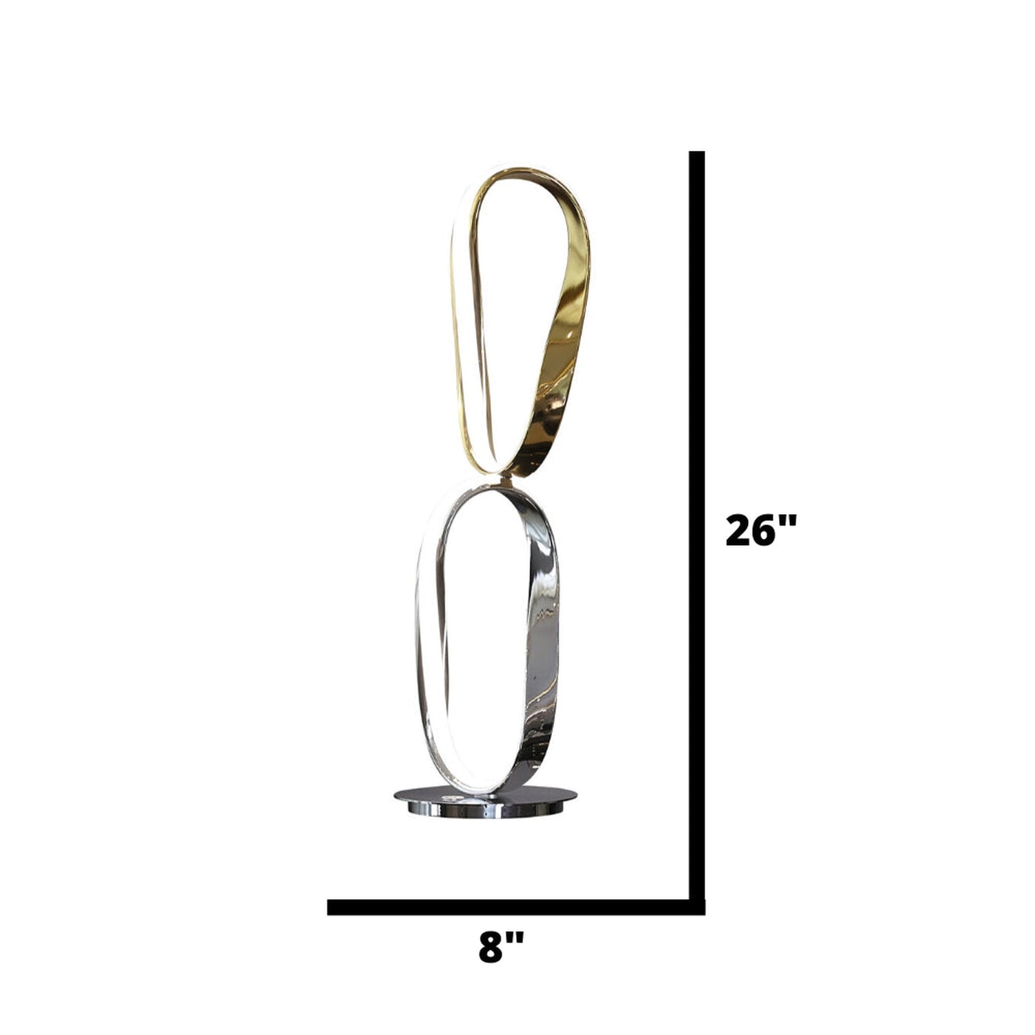 Prague Chrome & Gold Table Lamp // Natural White LED Strip & Touch Dimmer - Home Elegance USA