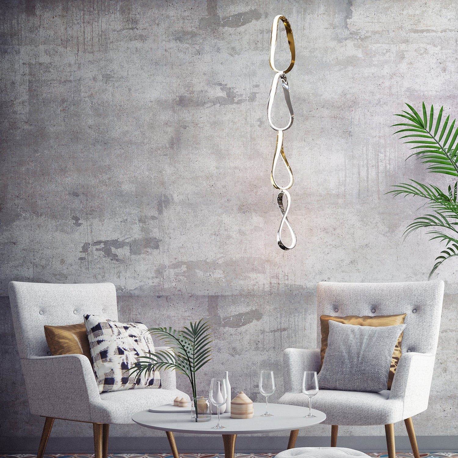 Prague Vertical Chandelier // Gold & Chrome - Home Elegance USA