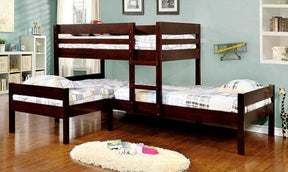 Triple Twin Bunk Bed Ranford Espresso - Furniture of America