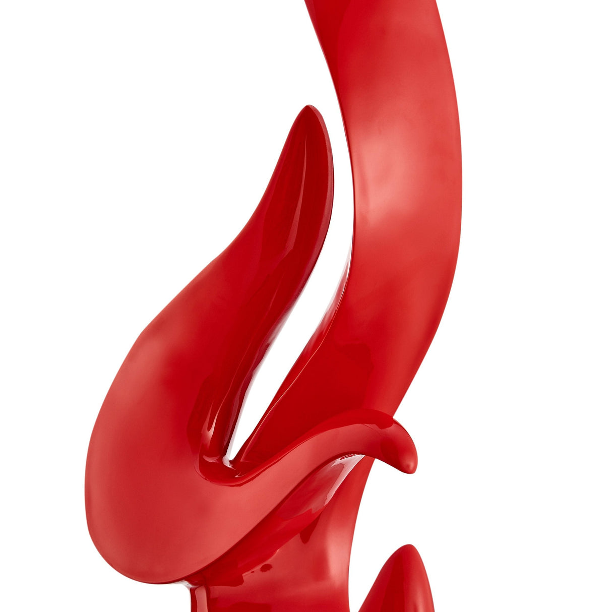 Red Flame Floor Sculpture With Black Stand, 65" Tall - Home Elegance USA