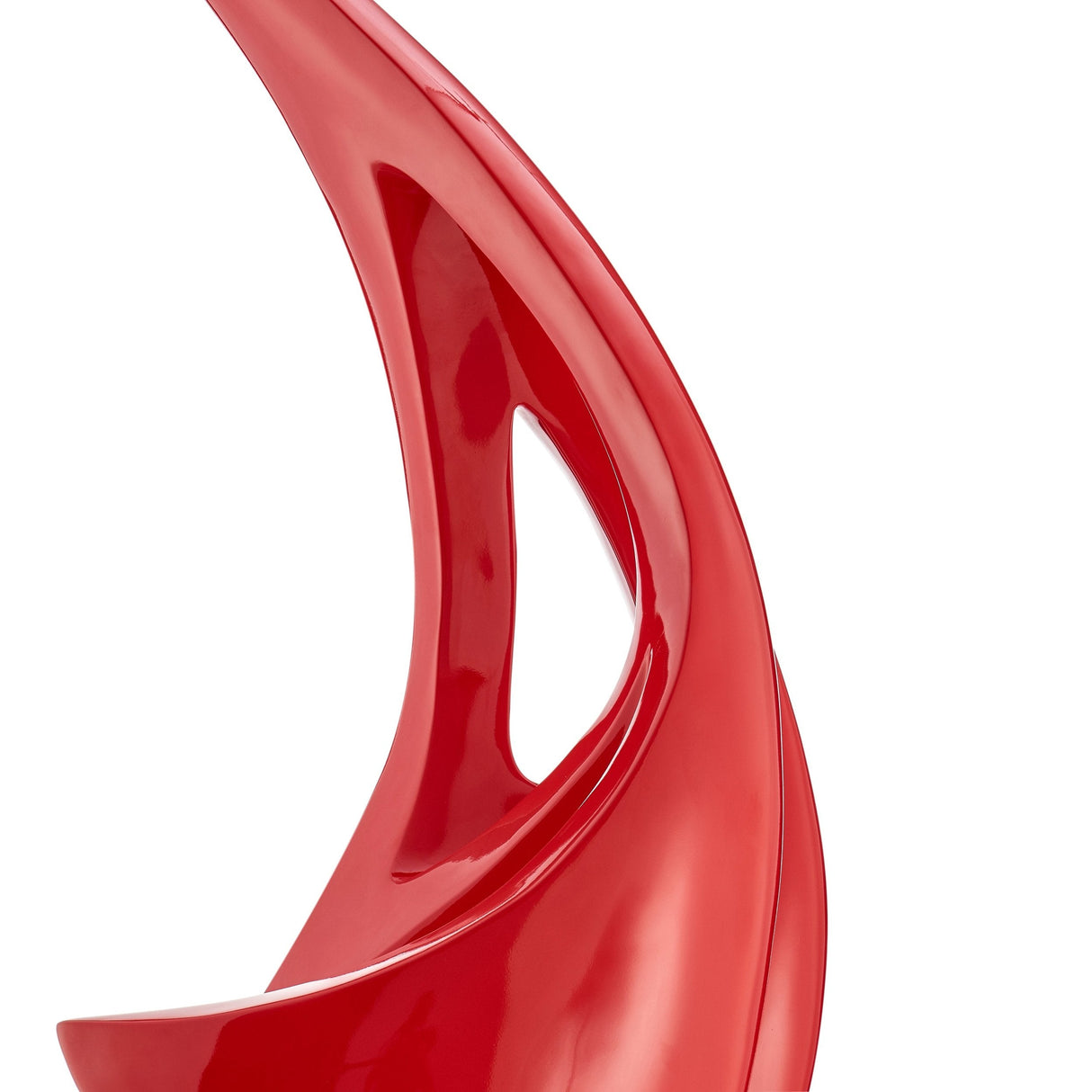 Red Sail Floor Sculpture With Black Stand, 70" Tall - Home Elegance USA