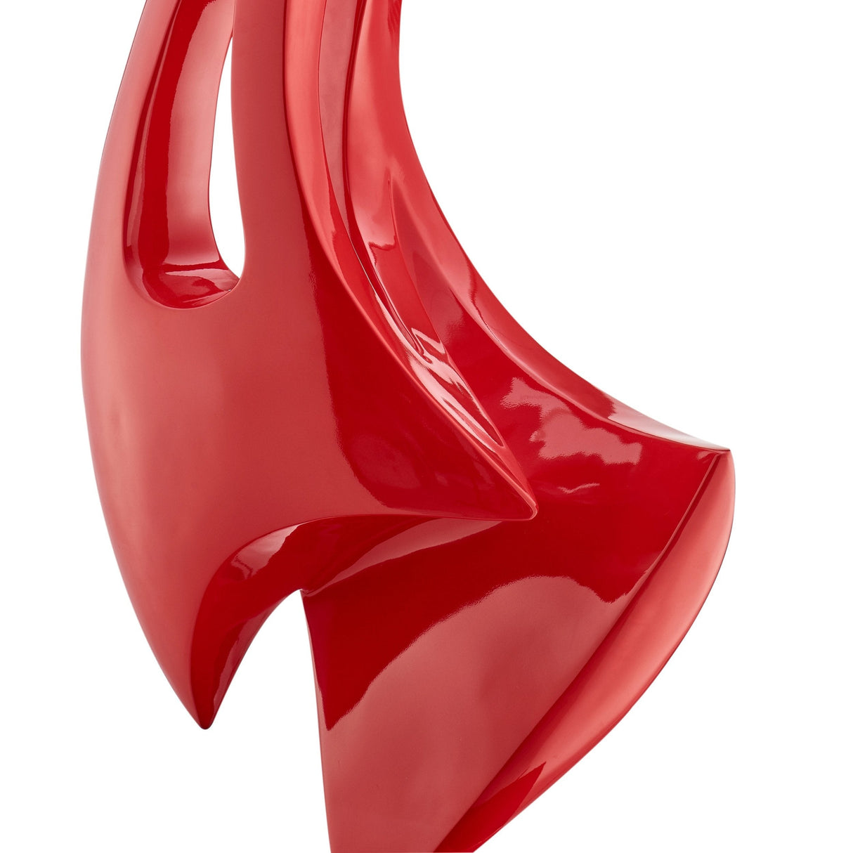 Red Sail Floor Sculpture With Black Stand, 70" Tall - Home Elegance USA