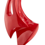 Red Sail Floor Sculpture With Black Stand, 70" Tall - Home Elegance USA
