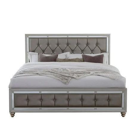 Riley Upholstered Bed in Silver Color by Global Furniture Global Furniture