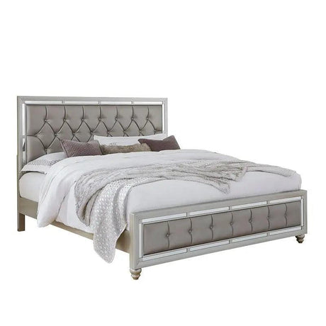 Riley Upholstered Bed in Silver Color by Global Furniture Global Furniture